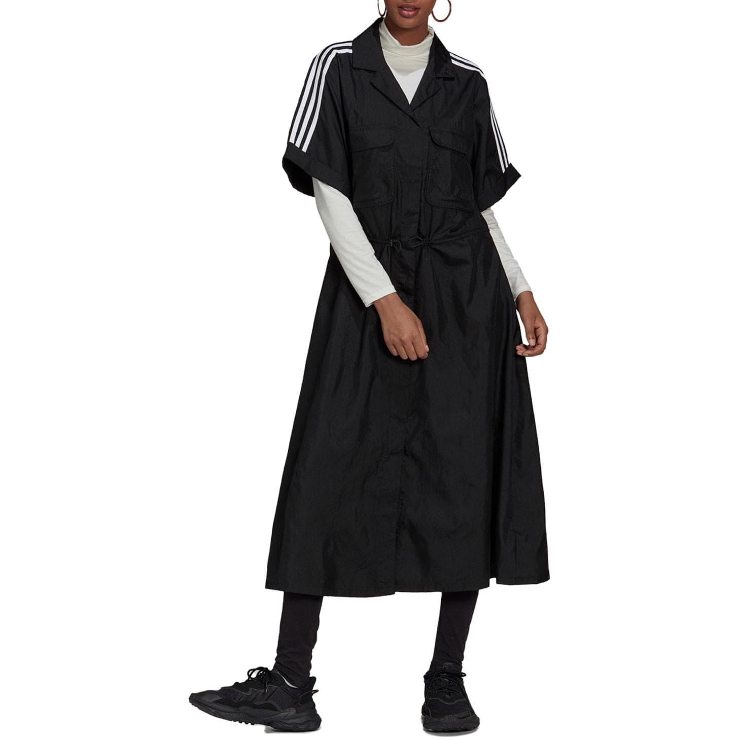Платье Adidas Originals Короткое платье с короткими рукавами женское черное - изображение 2