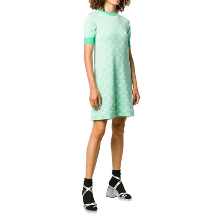 Платье Gucci GG Jacquard Dress Mint Green - изображение 3