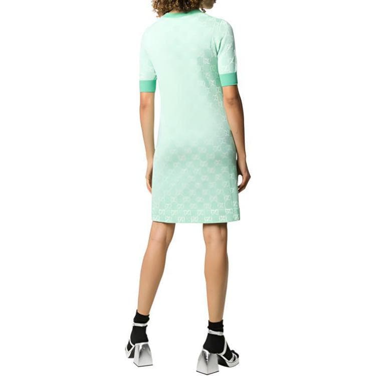 Платье Gucci GG Jacquard Dress Mint Green - изображение 4