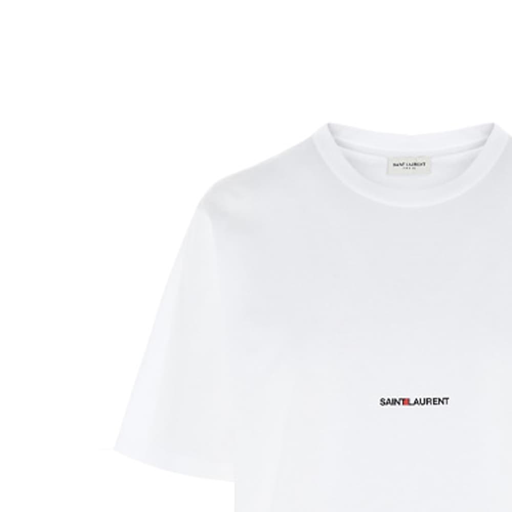 Футболка Saint Laurent SS21 Logo T-Shirt White - изображение 5