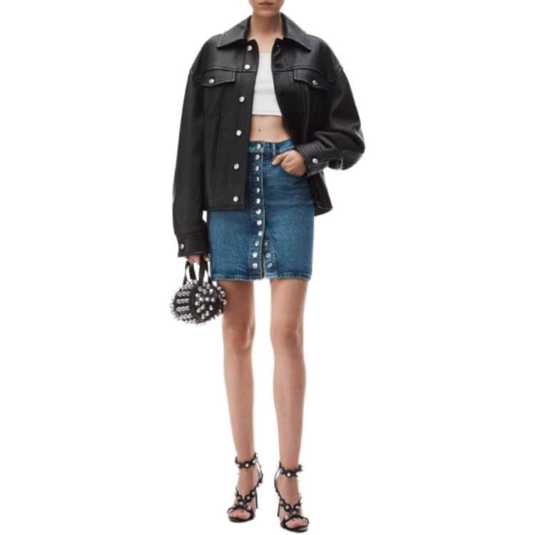 Alexander Wang FW24 Джинсовые короткие юбки Женские Темно-синий - изображение 2