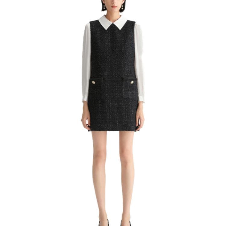 Платье KARL LAGERFELD Длинный Sleeved Платье Женские Черный - изображение 2