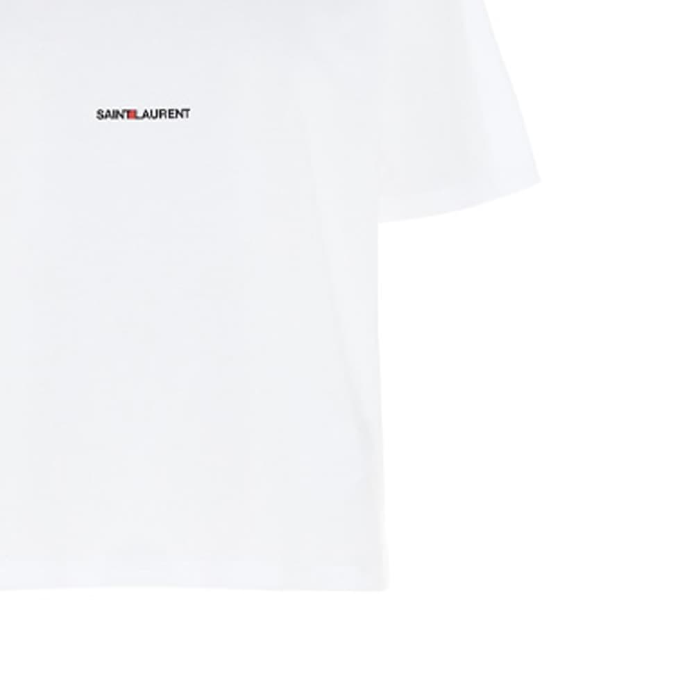 Футболка Saint Laurent SS21 Logo T-Shirt White - изображение 7