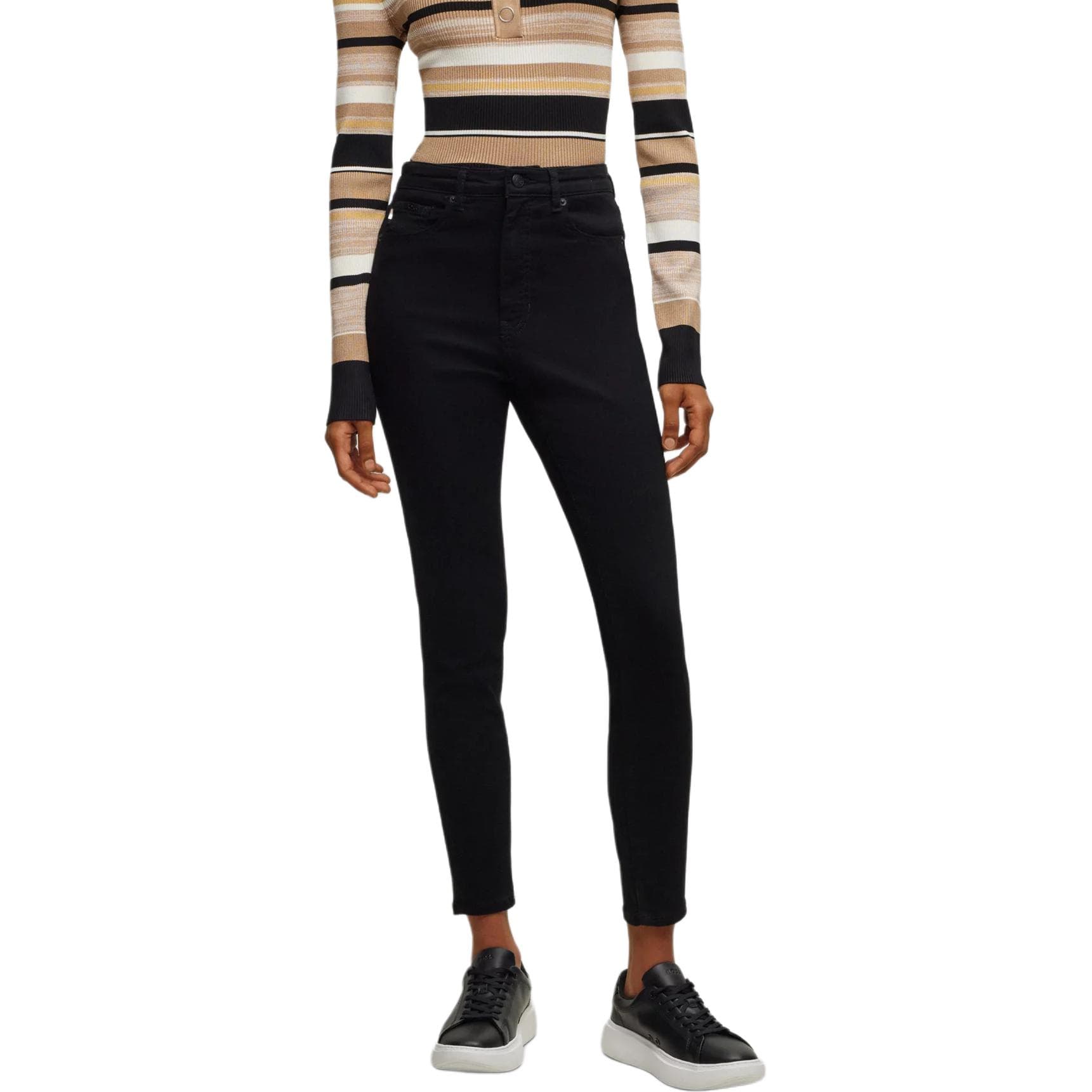 Джинсы HUGO BOSS High-Waisted Cropped Jeans Power-Stretch Denim - изображение 3