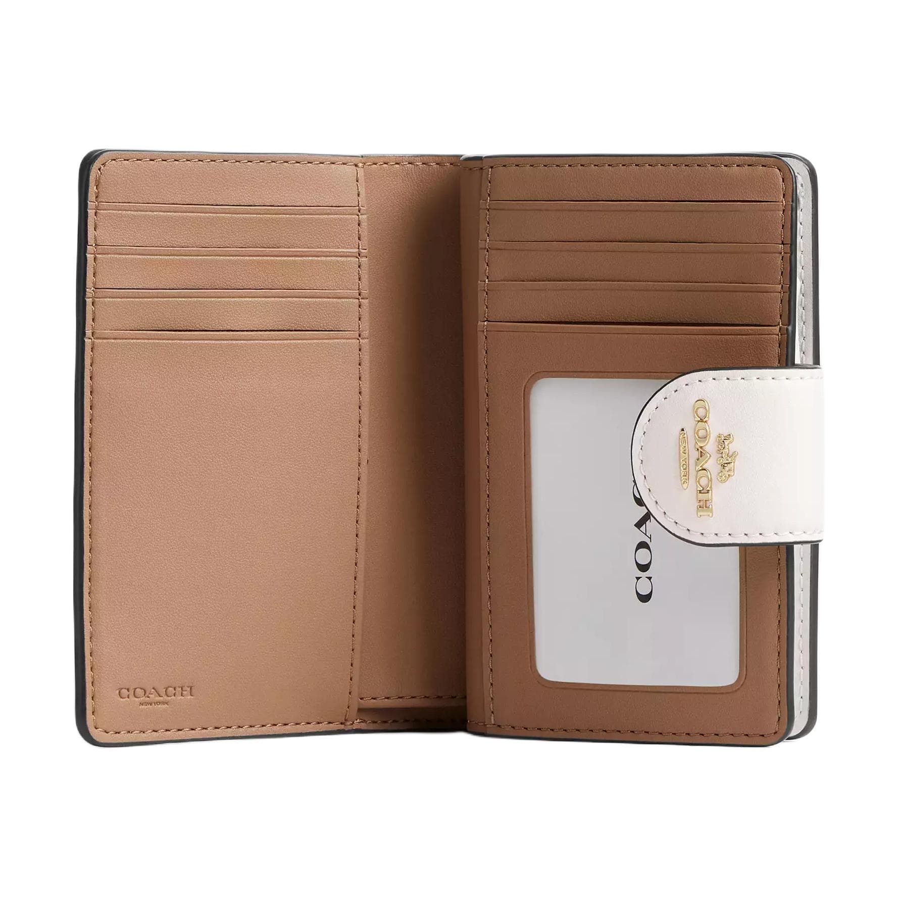 Кошелек COACH Corner ZipSignature Покрытый холст Кошелек Женские Песочный и Мел - изображение 2