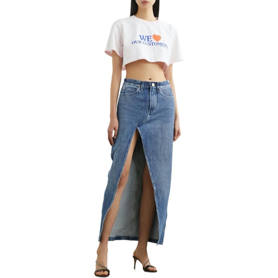 Alexander Wang SS24 Джинсовая длинная юбка женская синяя - изображение 2