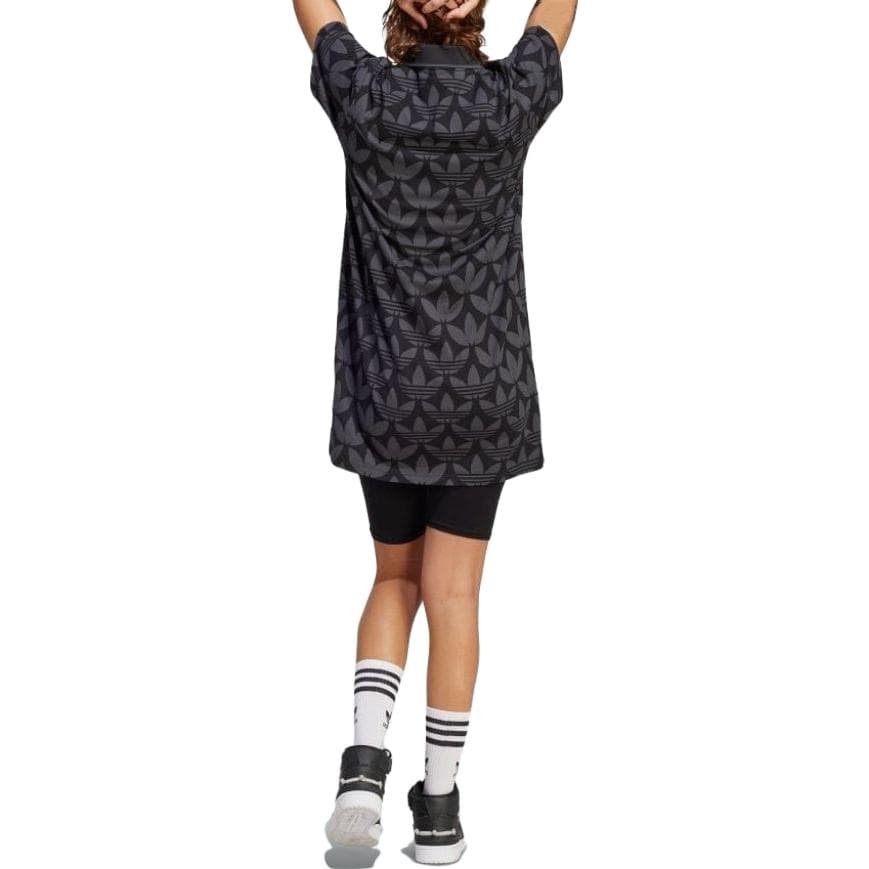 Платье Adidas Originals Короткое платье с короткими рукавами женское черное - изображение 4