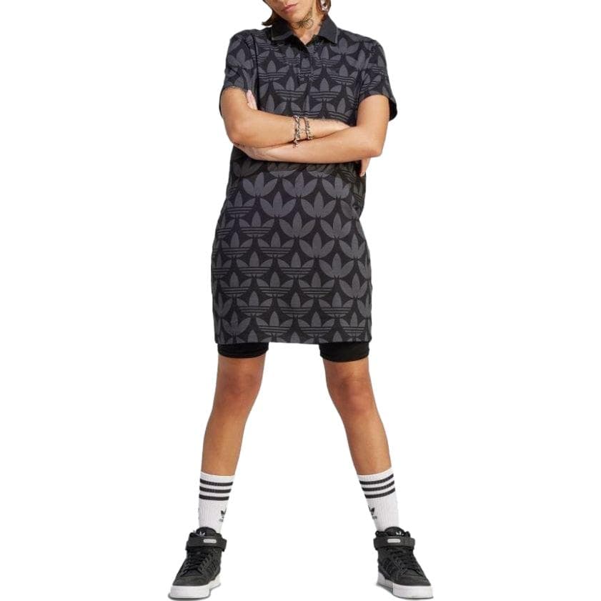 Платье Adidas Originals Короткое платье с короткими рукавами женское черное - изображение 2