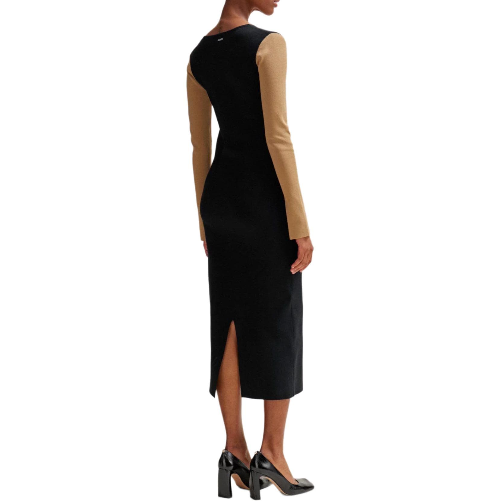Платье HUGO BOSS Knitted Dress With Ribbed Structure And V Neckline V - изображение 3
