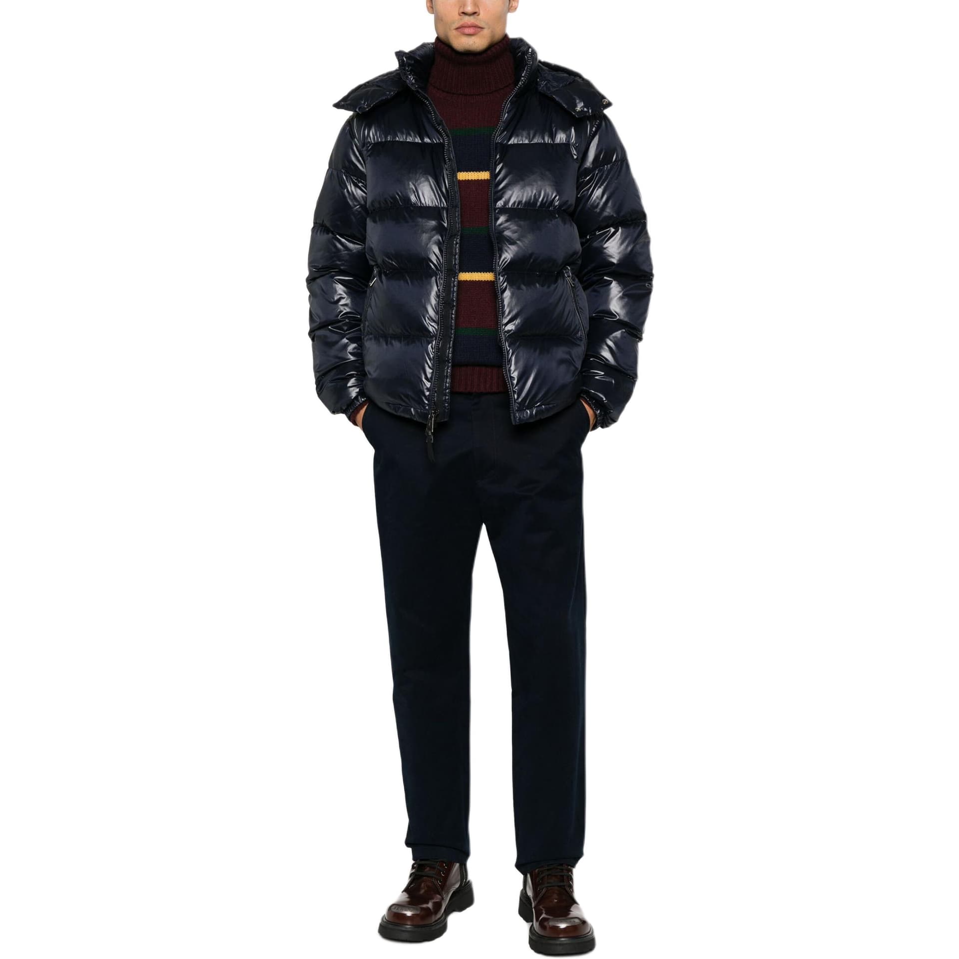 Зимняя куртка Polo Ralph Lauren Мужской пуховик морского синего цвета - изображение 2
