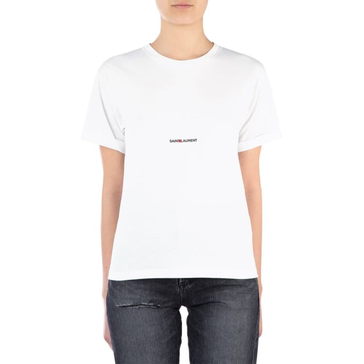 Футболка Saint Laurent SS21 Logo T-Shirt White - изображение 3