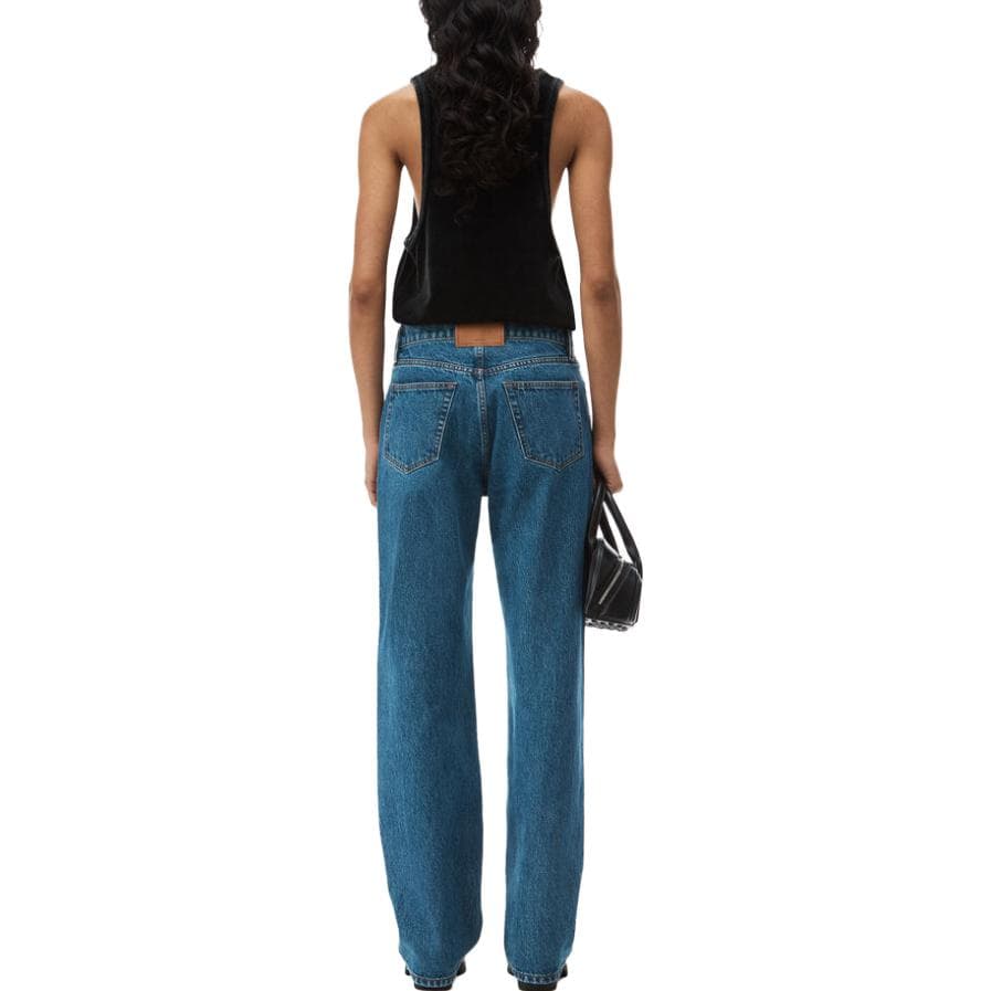 Джинсы alexander wang Ez Wavy Logo Jean In Denim - изображение 3