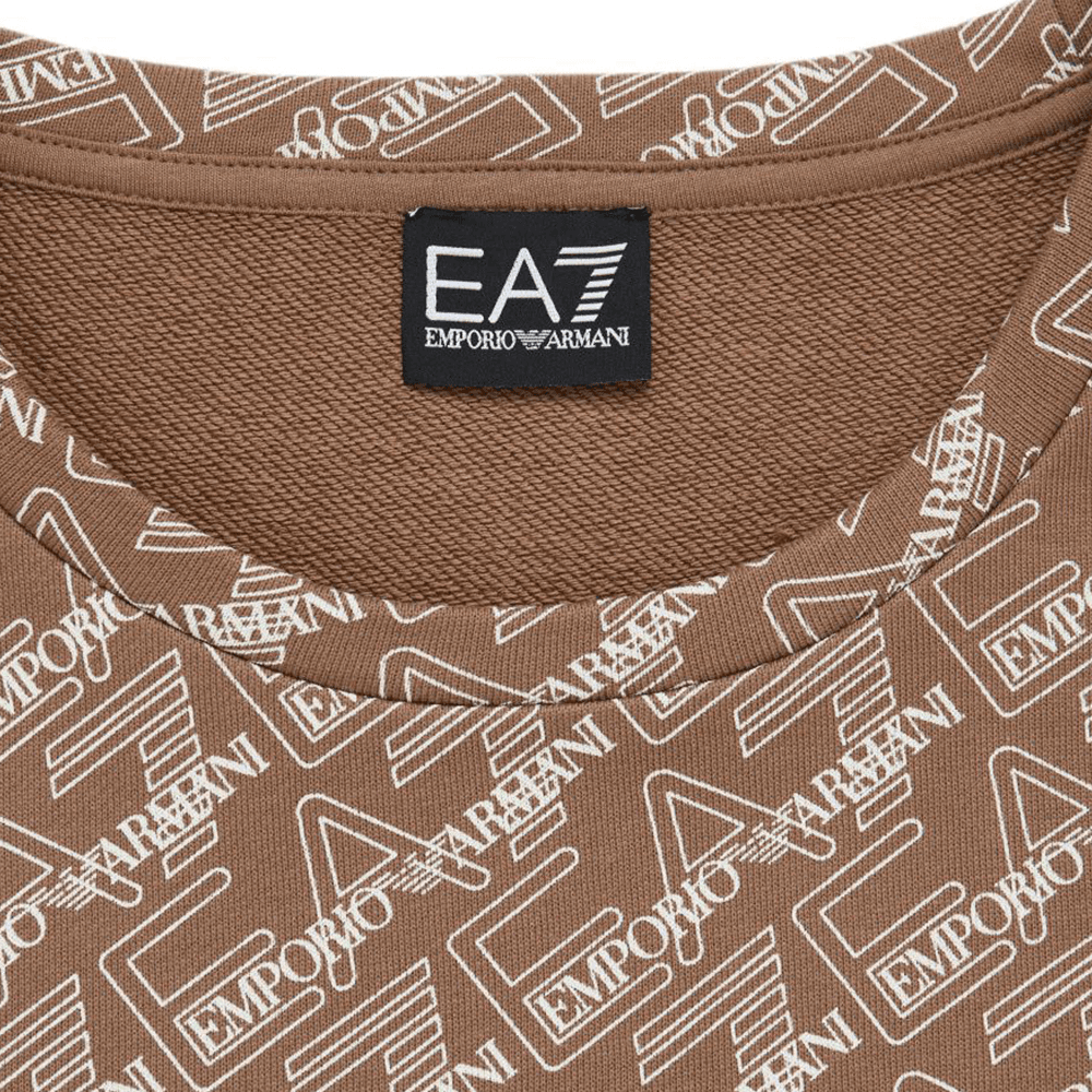 Худи EMPORIO ARMANI EA7 SS24 Толстовка Женская Кофейного цвета - изображение 4