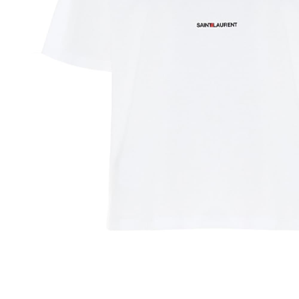 Футболка Saint Laurent SS21 Logo T-Shirt White - изображение 6