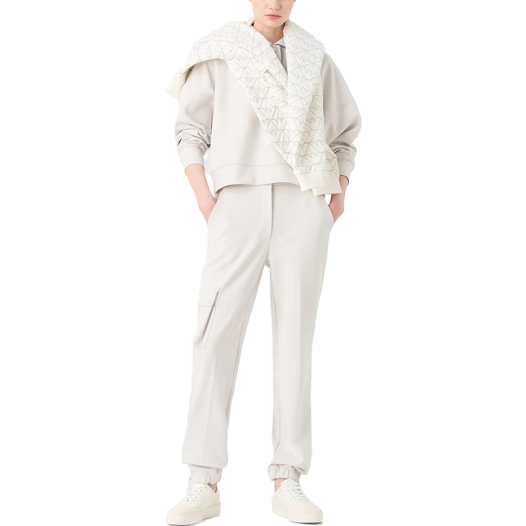Худи EMPORIO ARMANI SS23 Толстовка Женская Белая - изображение 2