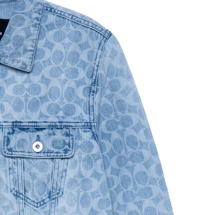 Джинсовая куртка COACH Logo Print Denim Jacket - изображение 12