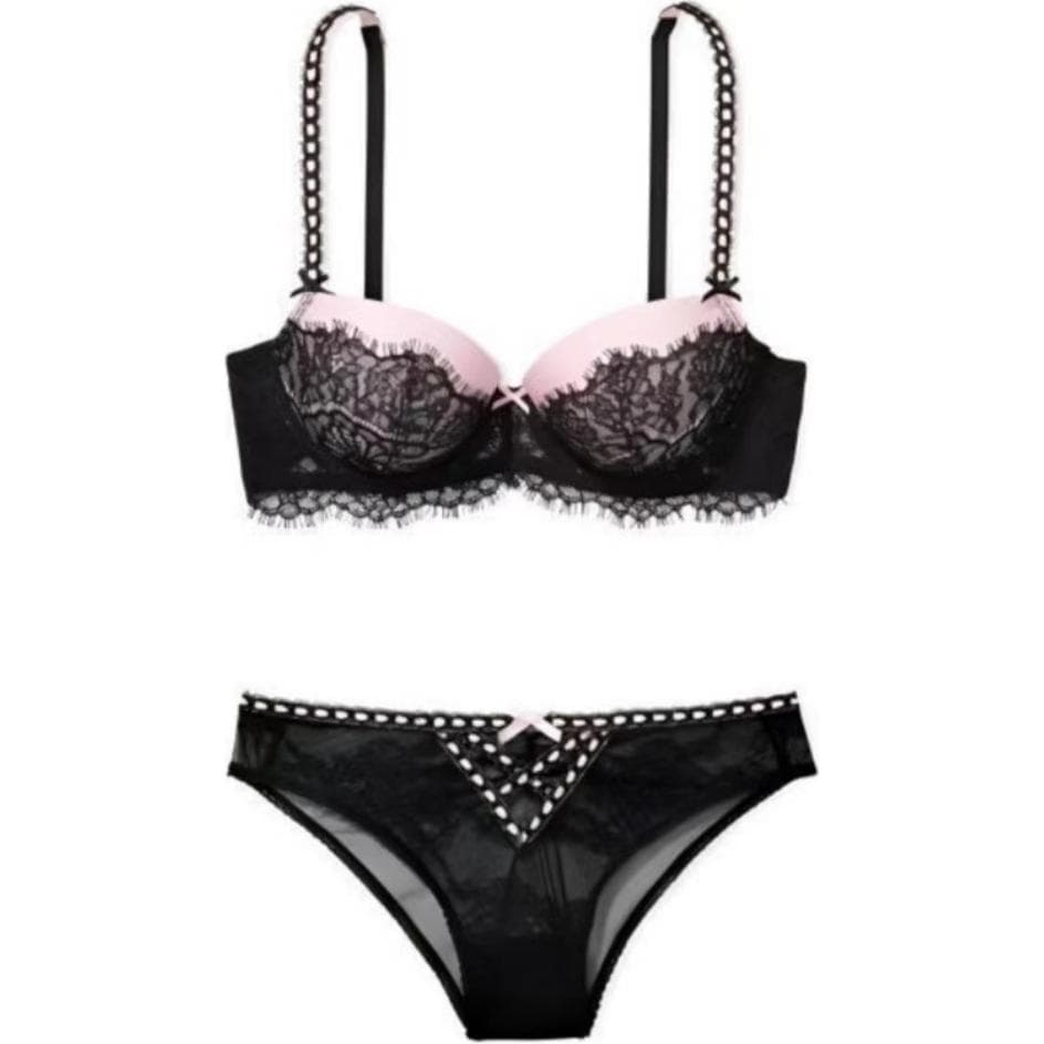 Трусы Victoria's Secret Комплект нижнего белья "Magical Цветочный" Женский Черный - изображение 1