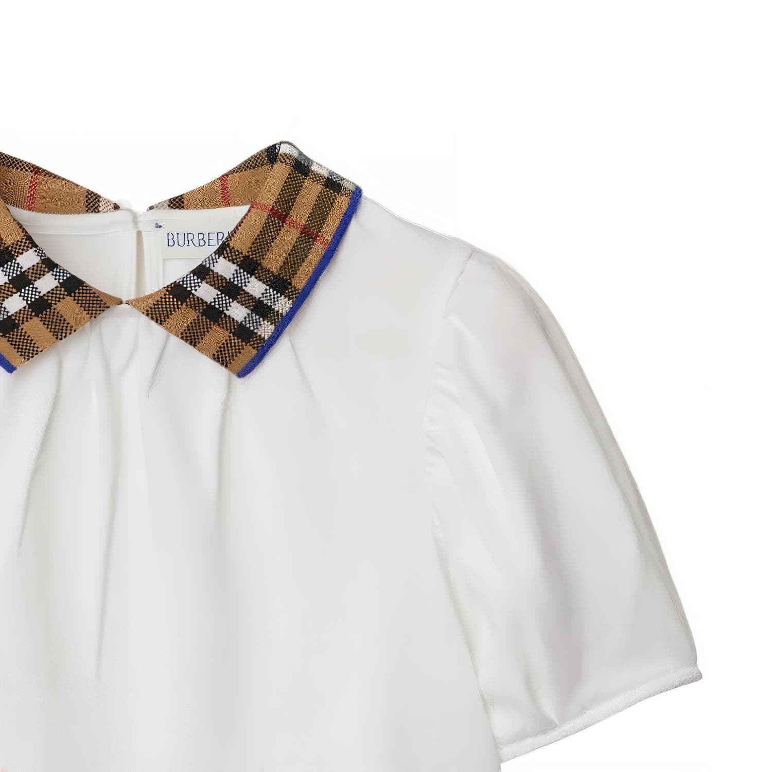 Футболка Burberry FW23 Colorblock Check Polo Shirt White - изображение 4