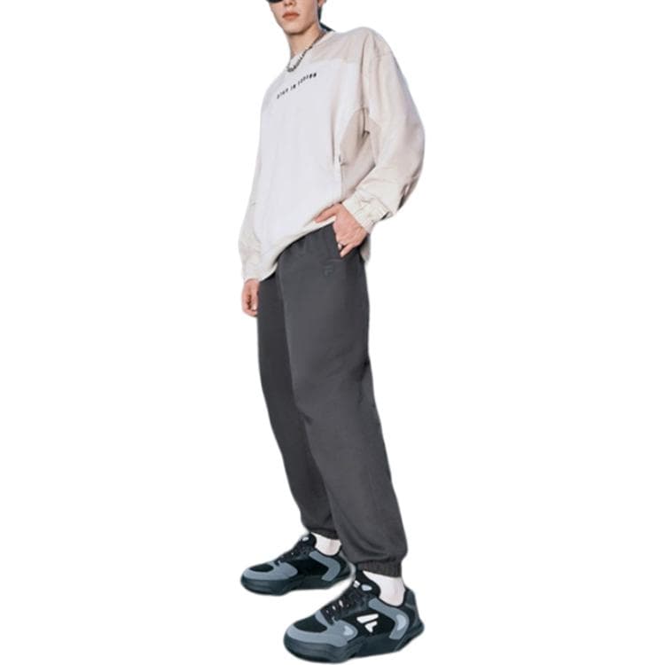 Штаны FILA FUSION FUSIONEERFUSION Life Вязаные Тренировочные Брюки Мужские Асфальтовый Серый - изображение 2