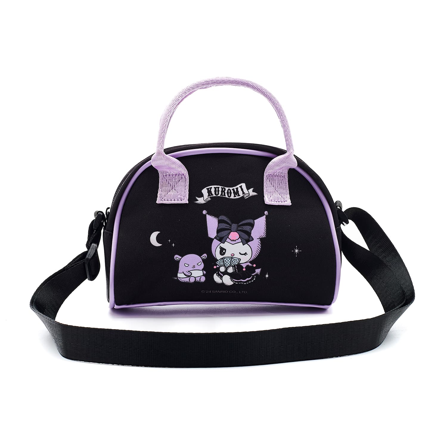 Сумка Sanrio Kurumi Полиэстеровая ткань через плечо сумка на одно плечо стандартная женская черная и фиолетовая - изображение 1