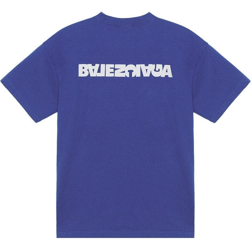 Футболка Balenciaga SS23 Logo Embroidered Tee Blue - изображение 2