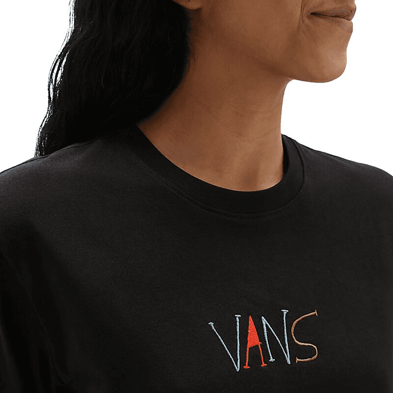 Футболка Vans Набор волшебных цветов In рукав T-рубашка Женская Черная - изображение 6