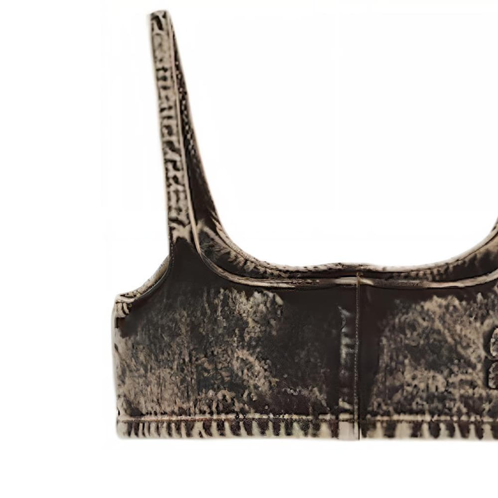 Бюстгальтер Miu Miu SS23 Marble Strap Bra Black - изображение 5