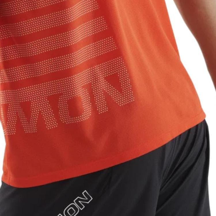 Salomon Sense AEROGRAPHIC Бег T Рубашка Мужская Cherry Томат Rainy Day - изображение 4