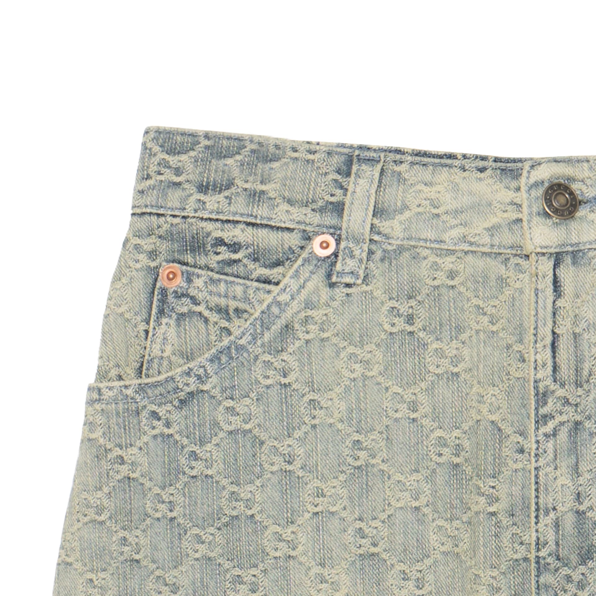 GUCCI SS22 GG Jacquard Denim Skirt - изображение 3