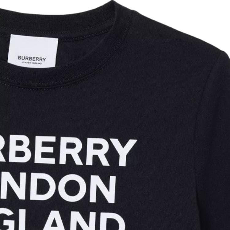Футболка Burberry Logo Print Cotton T-Shirt Kids Black - изображение 8