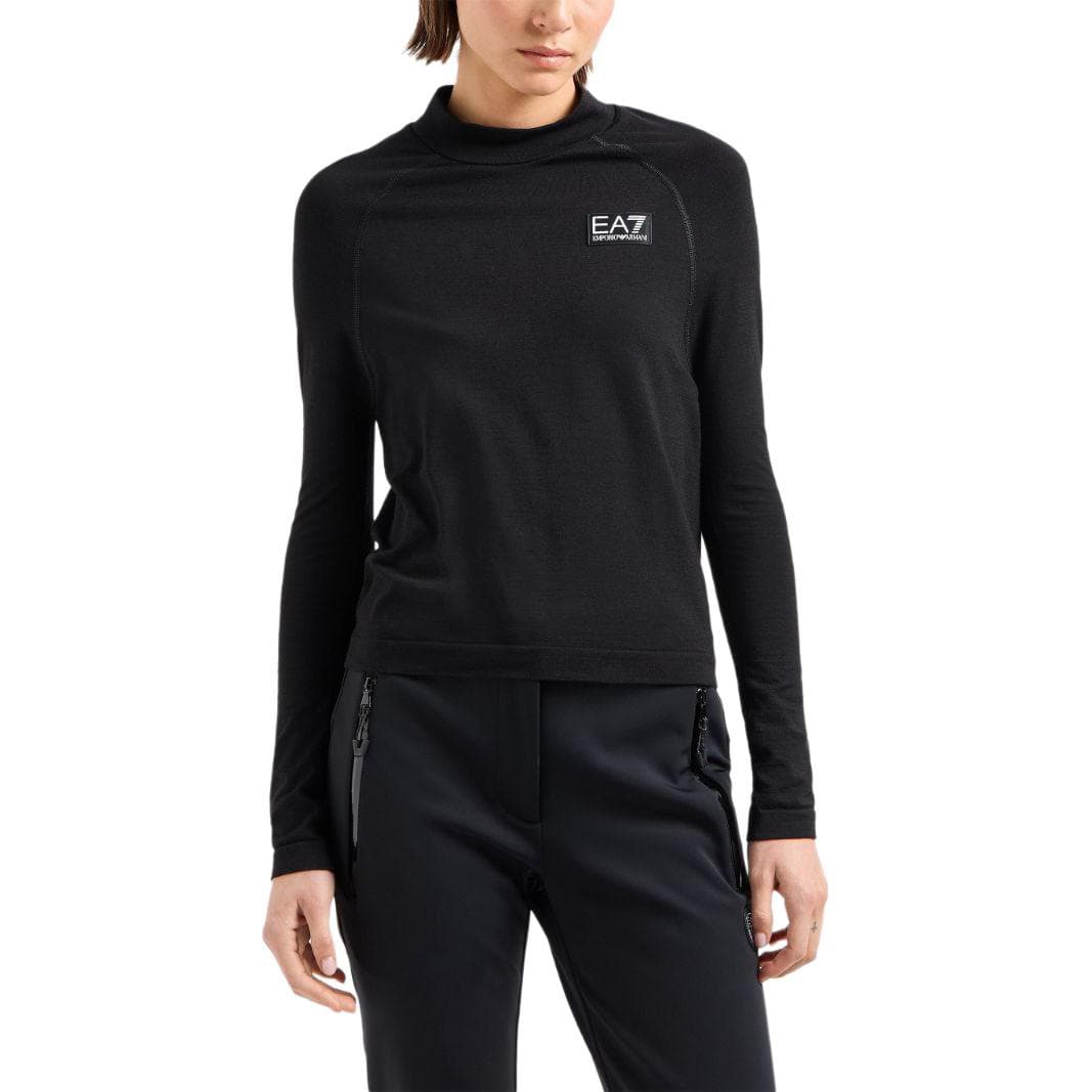 Футболка EMPORIO ARMANI EA7 FW24 T Рубашка Женская Черная - изображение 2
