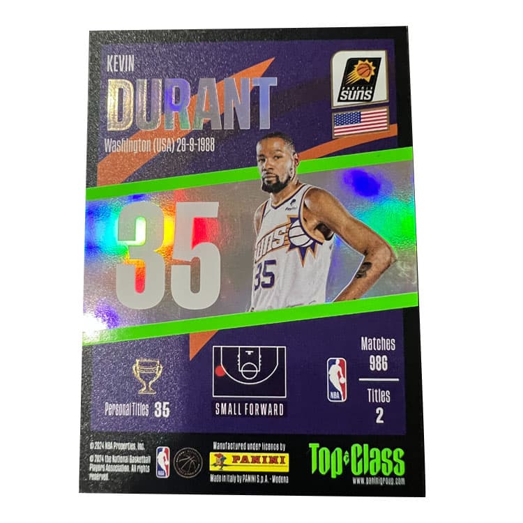 Коллекционные карточки PANINI Кевин Дюрант SUNS Ядерный TC Специальное издание Непобедимый Звезда Карточки Редкие спортивные карточки 1 шт - изображение 2