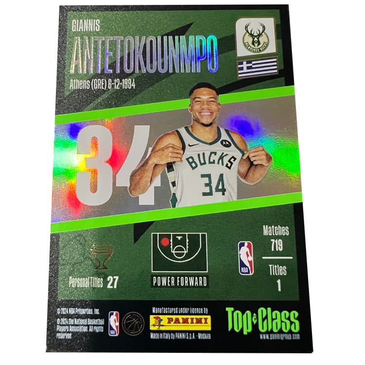 Коллекционные карточки PANINI Bucks Ядерный Письмо Bro Greek Freak TC Неостановимый Звезда Карта РАРНАя Спортивная Карта 1 шт - изображение 2
