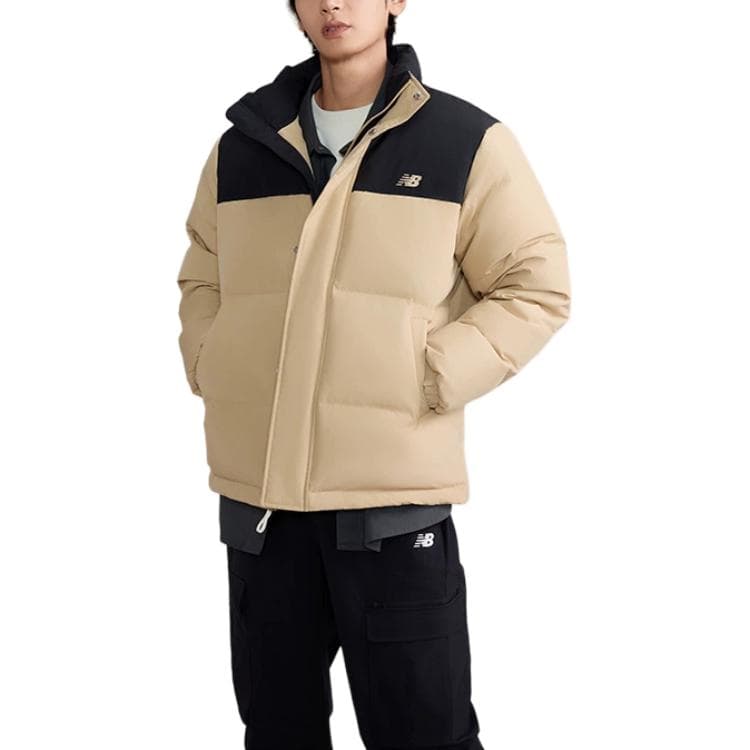 Зимняя куртка New Balance Warm Down Куртка Мужская Абрикосовая Черная - изображение 3