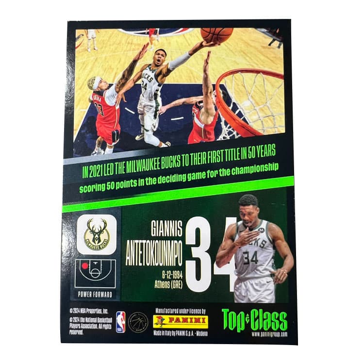 Коллекционные карточки Panini 2023 24 Баскетбол NBA Bucks Ядерный Письмо Bro Greek Freak TC Звезда Карта Редкая Спортивная Карта - изображение 2