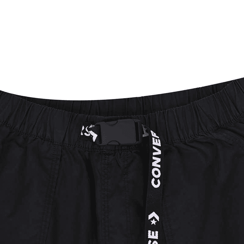 Converse Принт с буквами Прямой фасон Плетеный Шорты карго Женский Черный - изображение 2