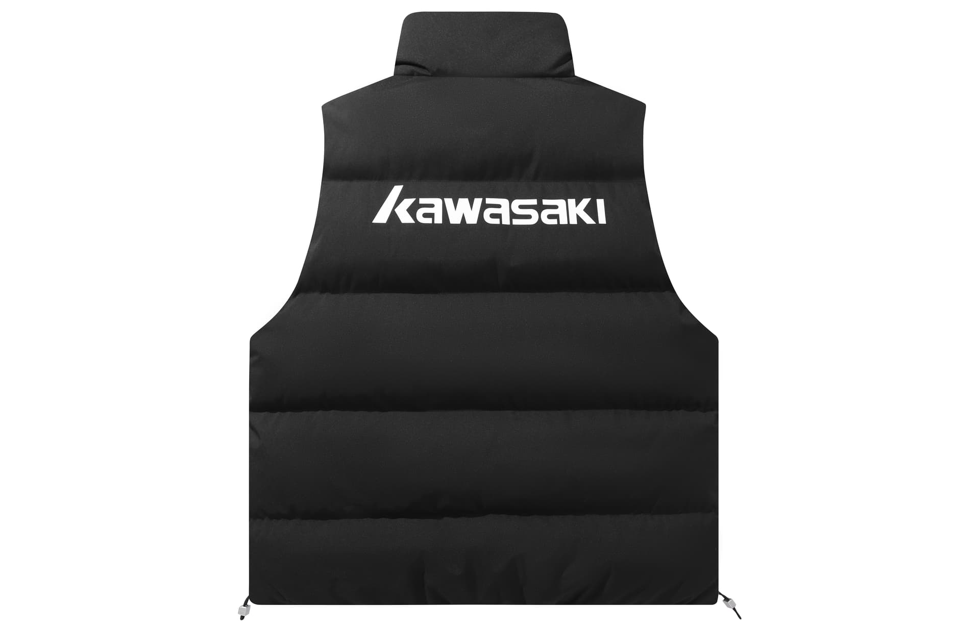 Жилет Kawasaki Однотонный жилет с воротником-стойкой и принтом логотипа, утолщенный, с флисовой подкладкой, унисекс - изображение 2