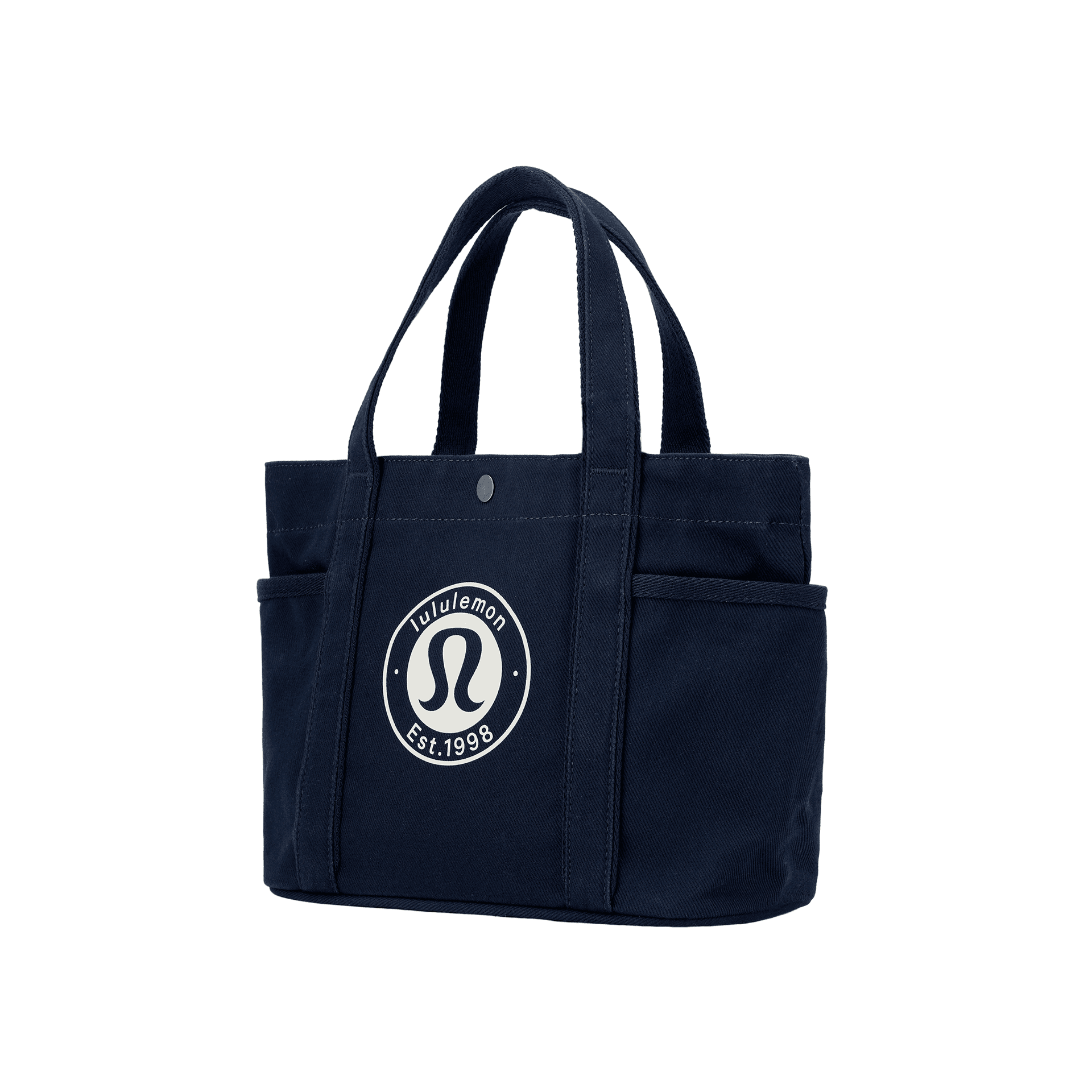 Сумка Lululemon Daily Хлопковый Волокно Тоут Сумка Сумка для покупок Сумка Мини-версия Унисекс Морской Синий Кость Белый - изображение 3