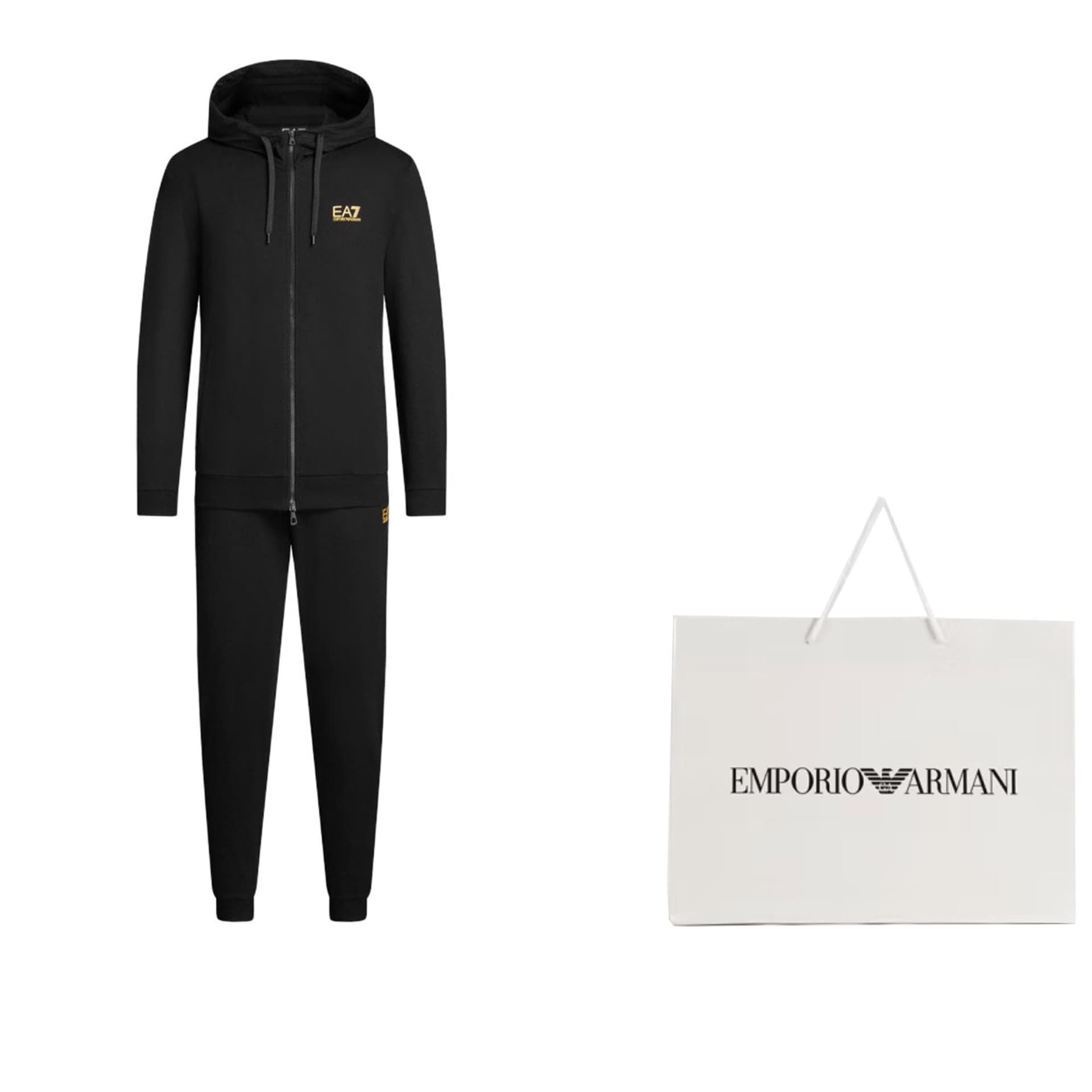 Спортивный костюм EMPORIO ARMANI EA7 FW24 Повседневная Спортивная Одежда Мужская Черная - изображение 7