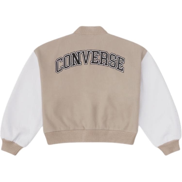 Converse Преппи стиль Винтаж Однобортный Бейсбольная куртка Женский Коричневый - изображение 2