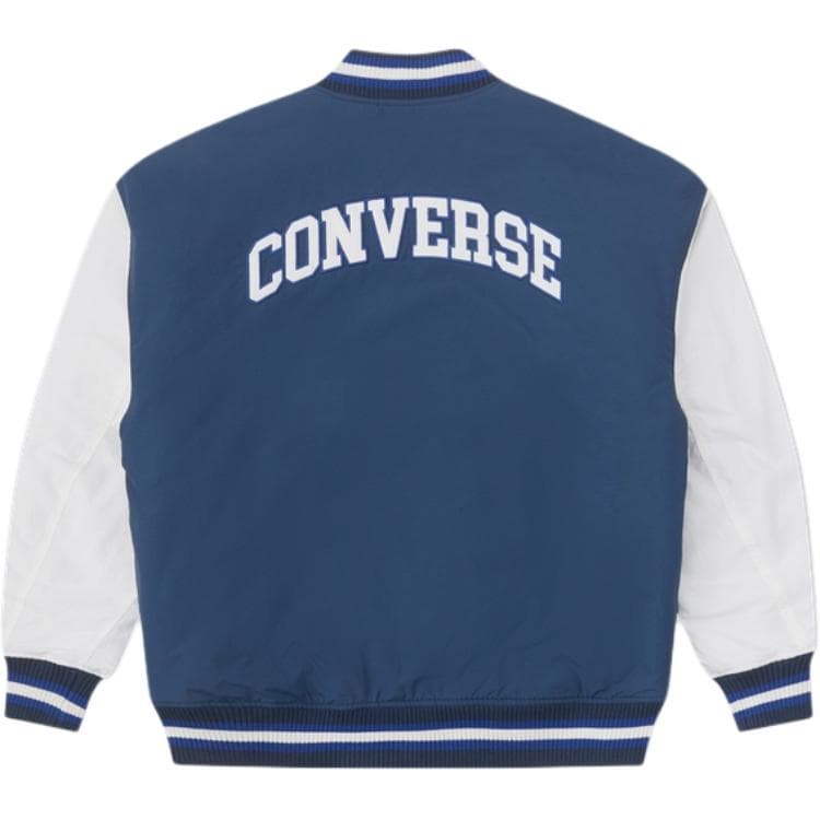 Зимняя куртка пуховик Converse All Star Retro Prep Style Letter Single Button Baseball American Cotton Jacket Mens Blue/White - изображение 2