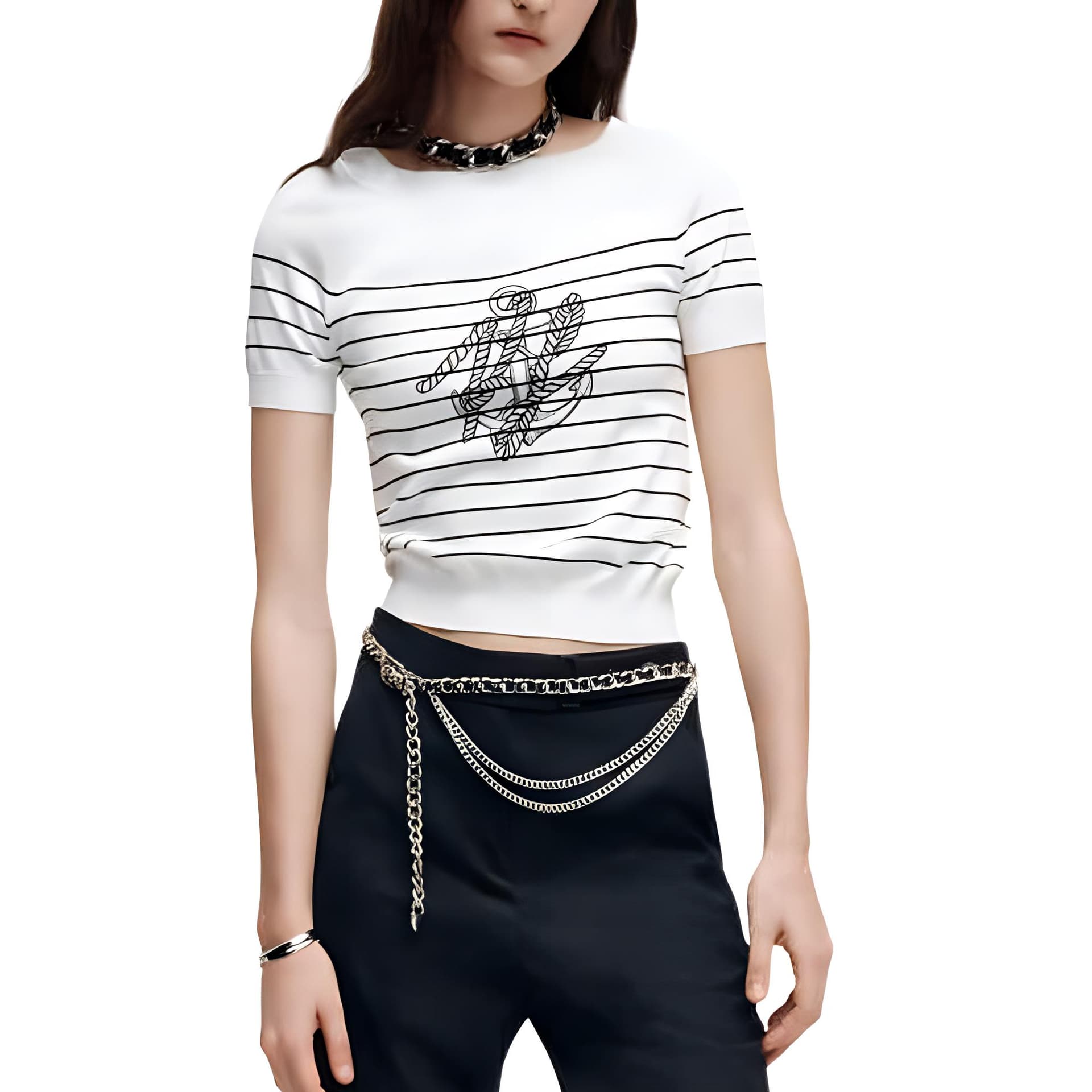 Кофта KARL LAGERFELD Трикотаж Женские Черный белый - изображение 5