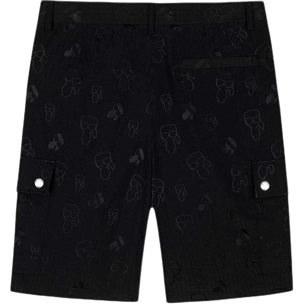 Шорты KARL LAGERFELD / Karl Lagerfeld Jeans Однотонный Прямой фасон Повседневные шорты Полурукав Унисекс Черный - изображение 2