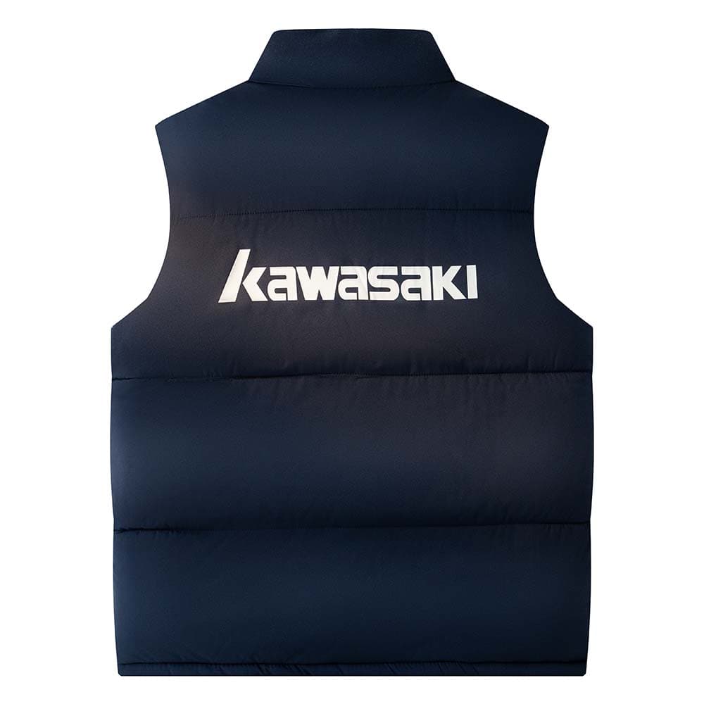 Жилет Kawasaki Кавасаки Американский роскошная уличная мода хип-хоп утолщенный термический воротник-стойка удобный минималистичный однотонный базовый логотип экстра свободный универсальный спорт & отдых на природе повседневный жилет хлопковый унисекс - изображение 4