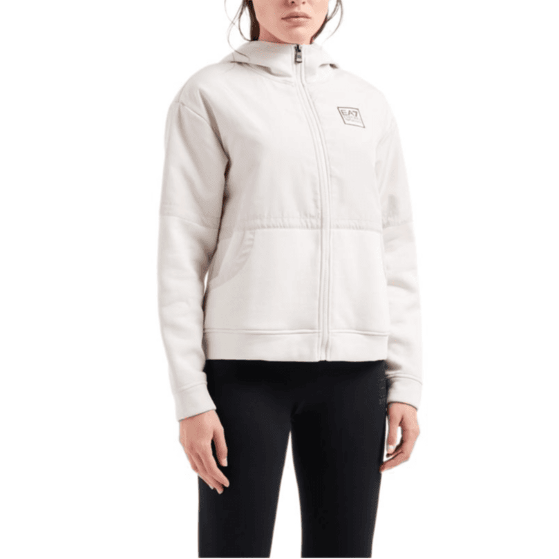 Худи EMPORIO ARMANI EA7 FW24 Толстовка Женское Бежево-серый - изображение 2
