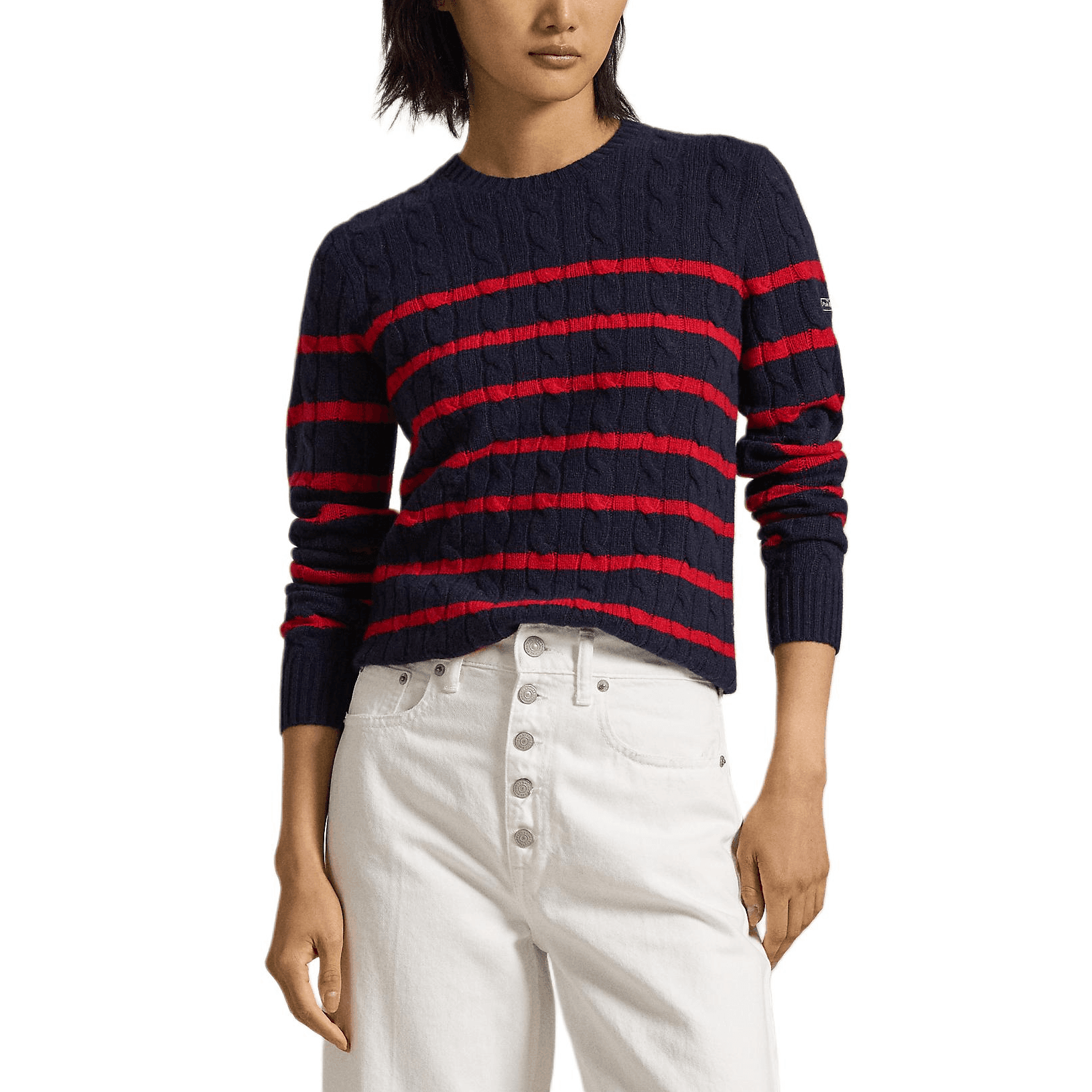 Кардиган Polo Ralph Lauren FW24 Свитер Облегающий Женские Синий красный - изображение 3