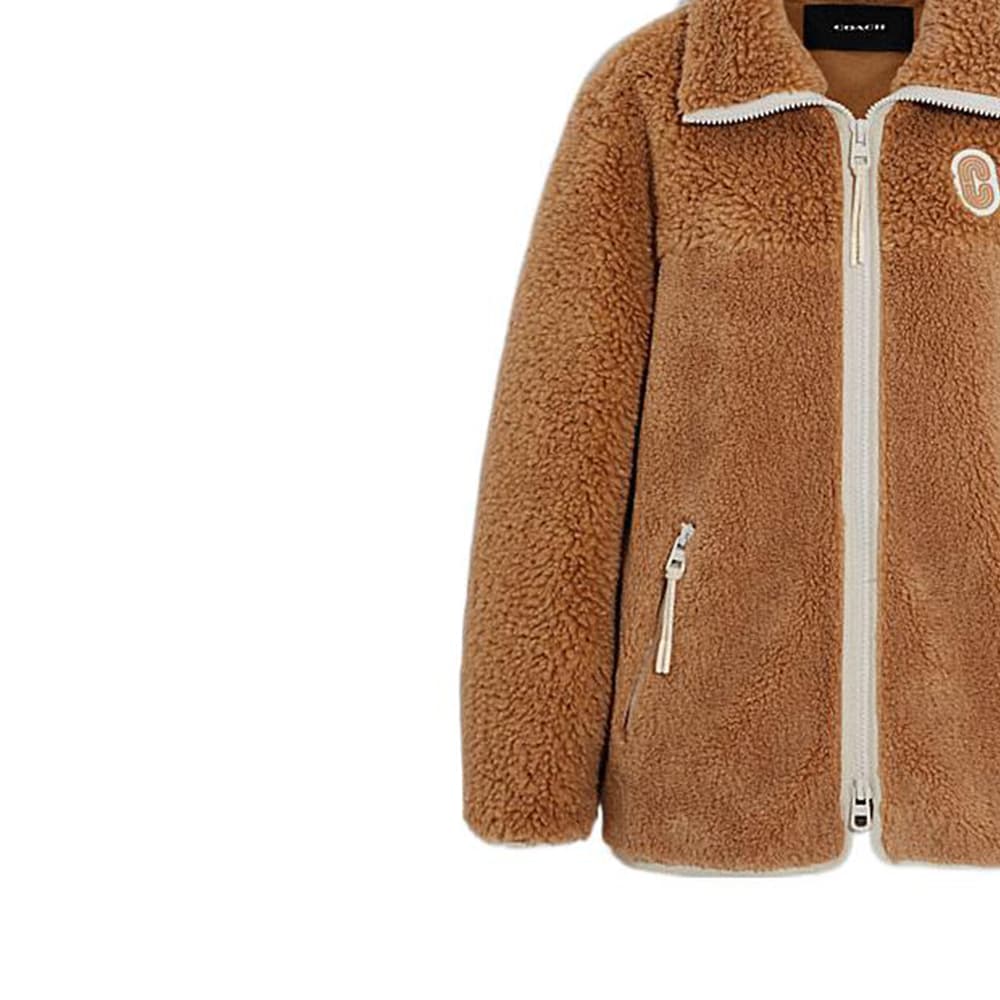 Куртка COACH FW22 Embroidered Lambswool Zip Jacket Brown - изображение 6