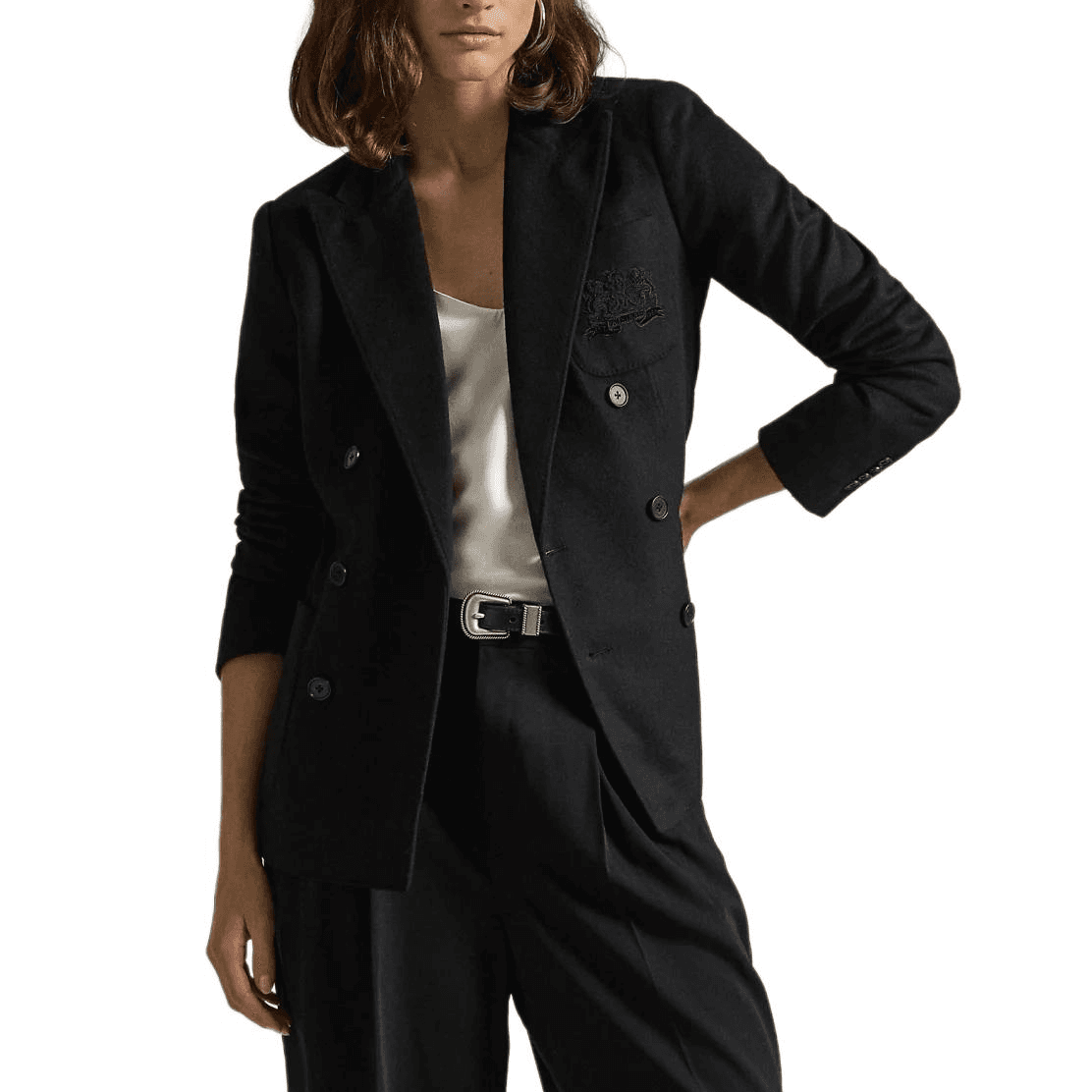 Polo Ralph Lauren FW24 Бизнес-костюм Пальто Женское Черное - изображение 3