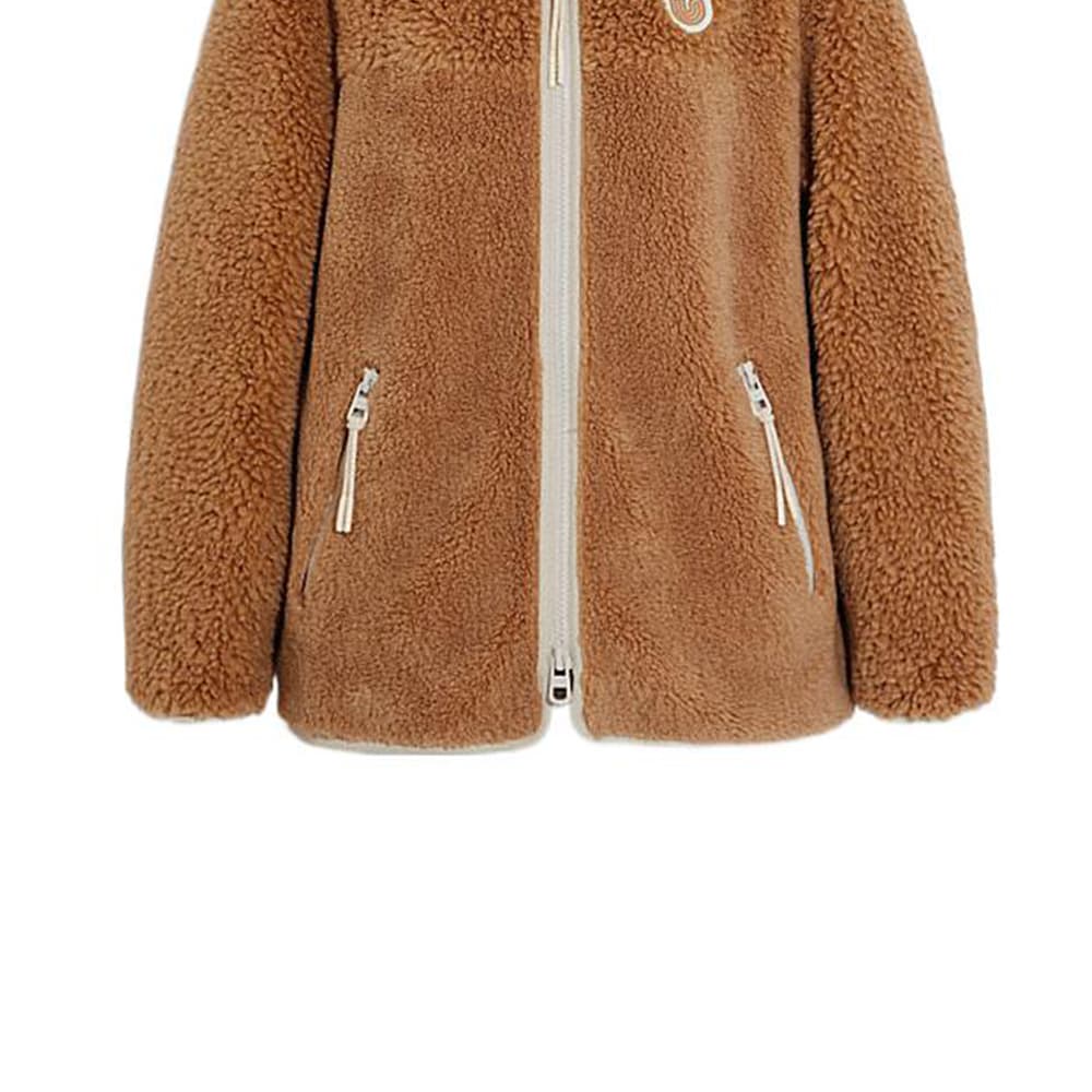 Куртка COACH FW22 Embroidered Lambswool Zip Jacket Brown - изображение 4