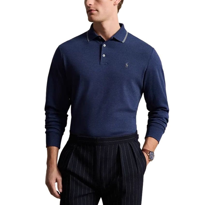 Поло Polo Ralph Lauren SS24 Polo Стандартный Размер Мужской Морской Синий - изображение 3